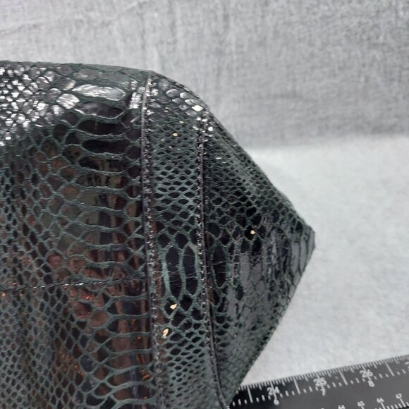 Michael Kors Black Faux Snakeskin Tote Bag With Gold Chain Handles - Picture 6 of 12